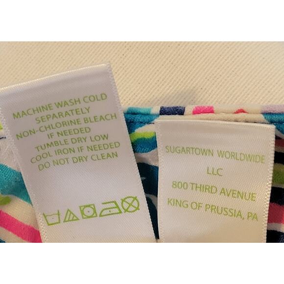 LILLY PULITZER Kelly Textured Skinny Ankle Pants Indigo Palm Reader sz 00 - Picture 7 of 9